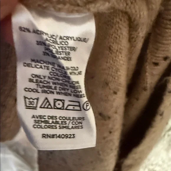 LOFT Speckled Tan Button-Shoulder Sweater - Picture 4 of 4